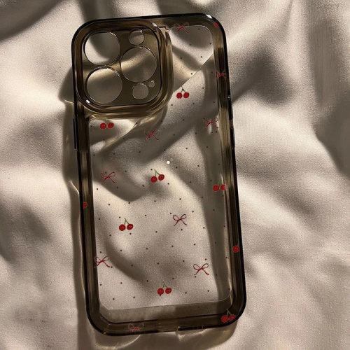 樱桃小蝴蝶结适用苹果16/15promax手机壳iphone14pro可爱卡通13/14软壳12女新款11太空壳防摔plus网红超火软