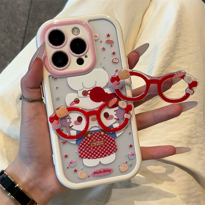 ins趣味可爱戴眼镜厨师猫咪适用苹果16promax手机壳iphone15新款13全包华为荣耀vivo小米OPPO少女心16网红套
