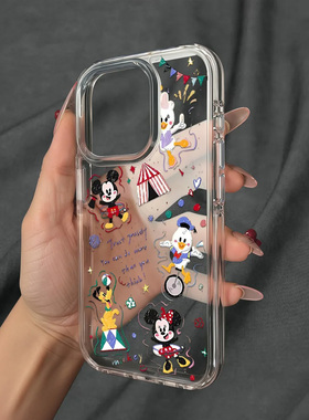 多彩米奇适用苹果15手机壳16Promax卡通vivox100透明红米note13防摔小米14一加套华为pura70荣耀200硅胶OPPO