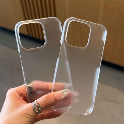 超薄无边框PC透白适用苹果15promax手机壳iphone16pro新款17半包硬壳13简约个性12保护套11磨砂防摔男女14pro