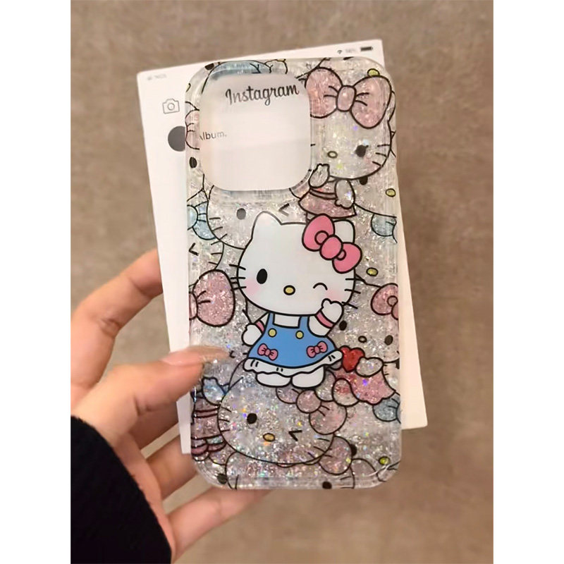 满屏眨眼kt猫适用苹果17air手机壳iPhone17ProMax新款buling闪粉壳16pro防摔13/14女款小众12硅胶14pro全包软,3C数码配件,手机保护套/壳,淘宝优惠券,粉丝福利购,淘宝优惠卷