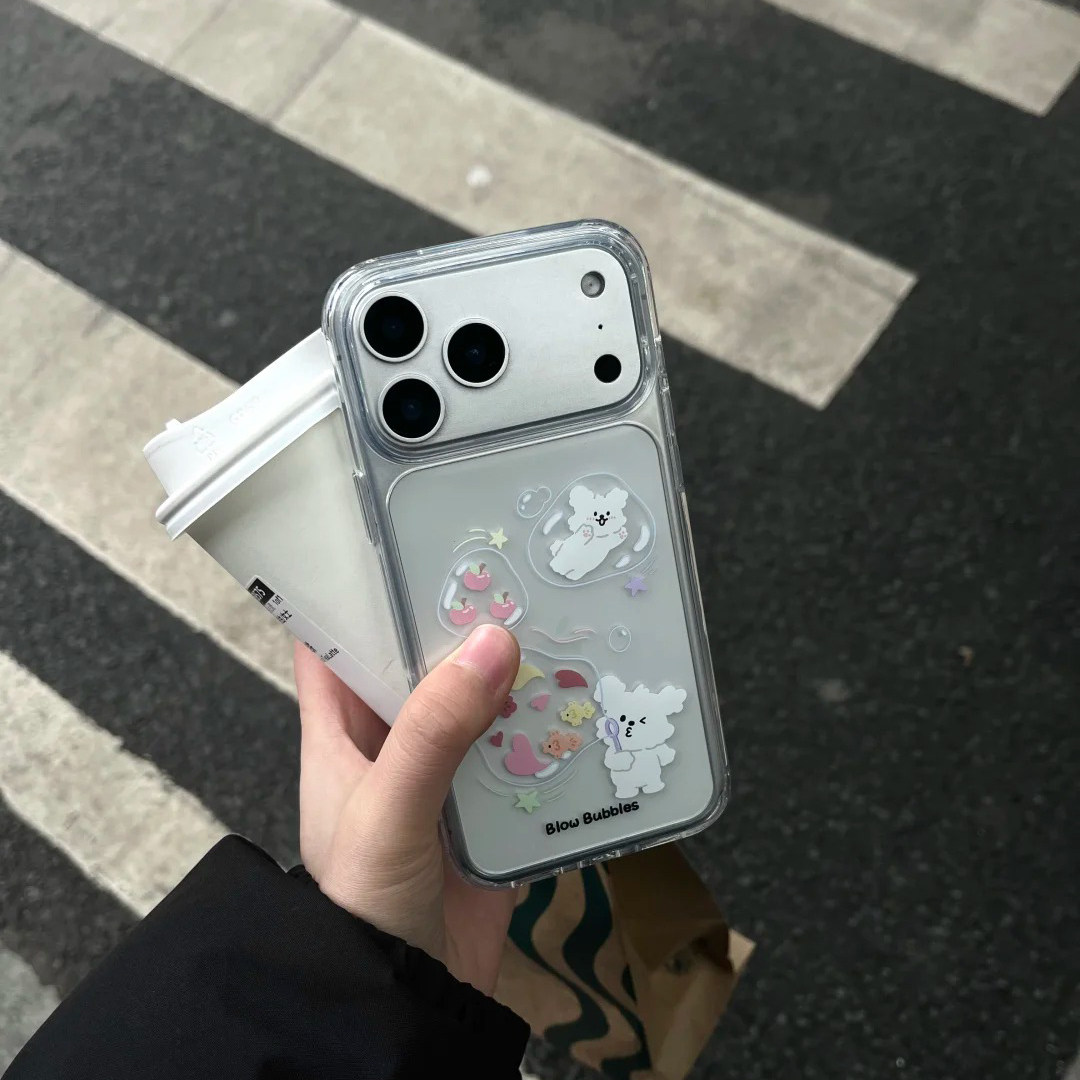 吹泡泡小狗适用苹果17promax手机壳iPhone16pro太空壳华为Mate80防摔Reno15vivox300小米17pro硅胶荣耀500软
