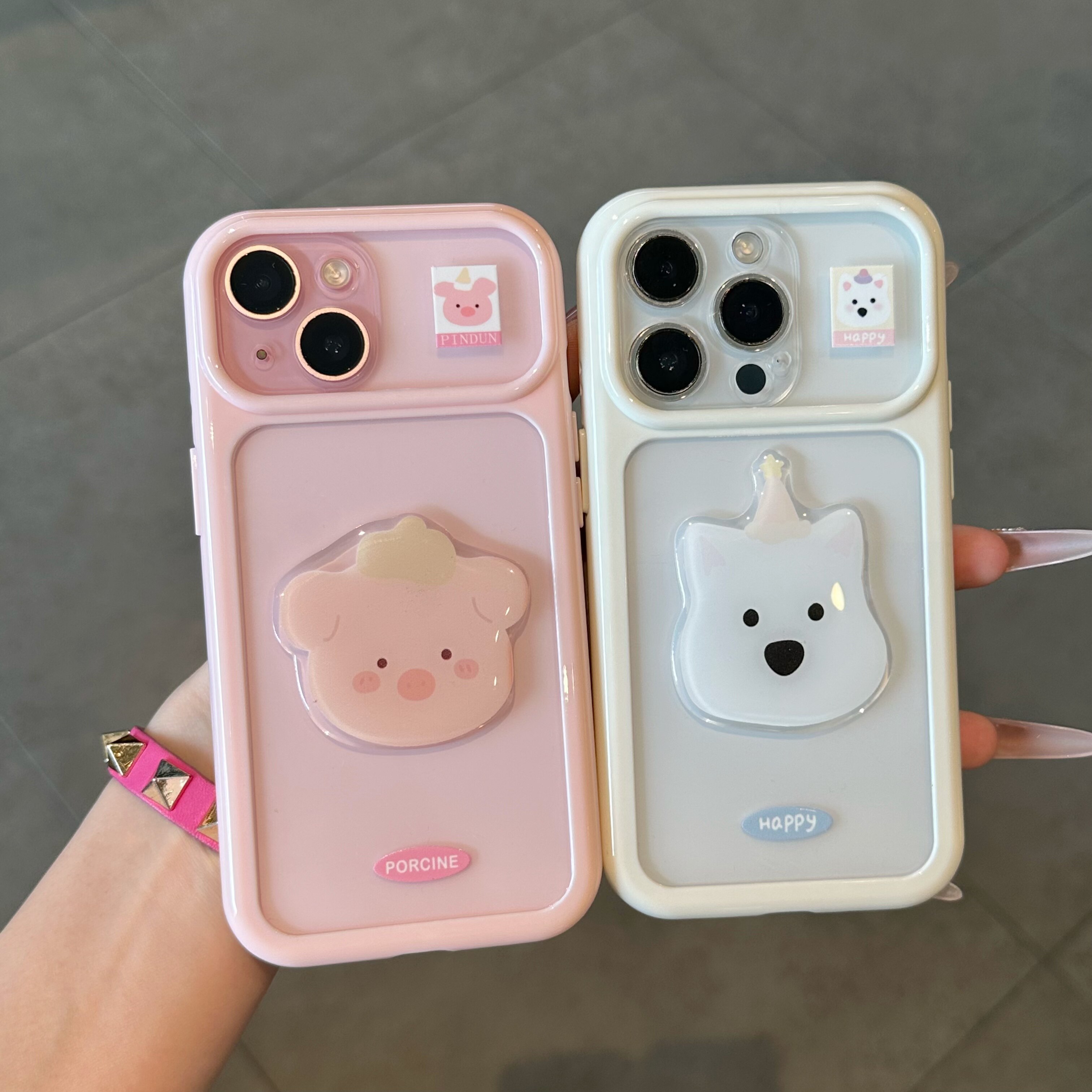 软萌帽子猪猪适用苹果17promax立体贴件手机壳iphone16pro高颜值vivoS50新款星空壳华为mate80防摔小米17pro