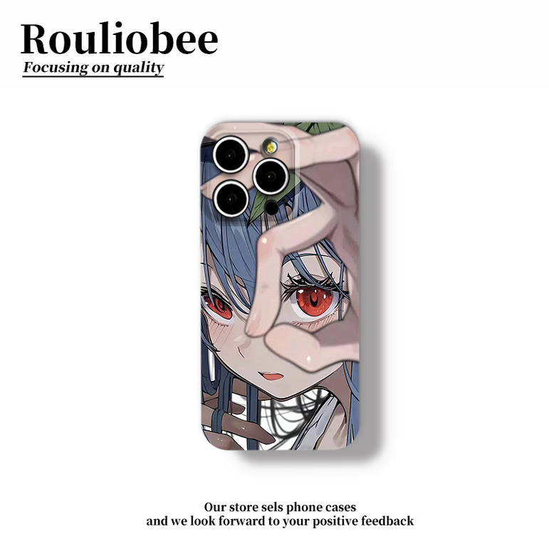 二次元手势女孩适用苹果15promax手机壳16pro华为mate60新款pura70菲林壳OPPOReno12/vivos19x100超火小米14