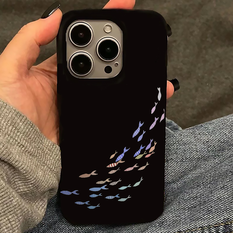 小红书同款鱼群适用苹果16promax手机壳iPhone15新款16pro保护套7/7plus网红超火x男女款14全包防摔15promax