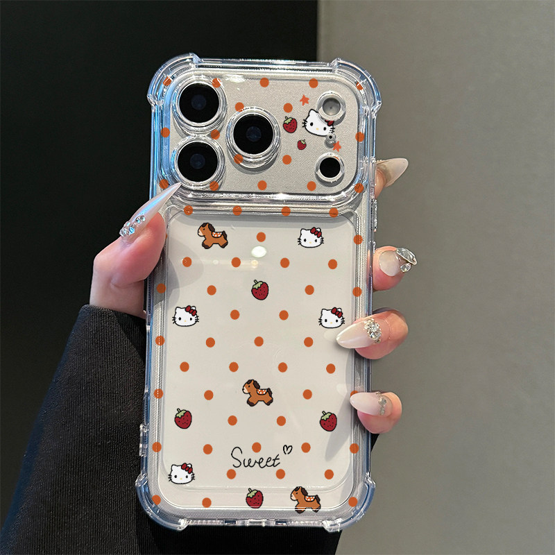 创意点点凯特适用iPhone17promax苹果16pro手机壳华为Mate70/60新款透明气囊壳vivox300荣耀400防摔小米17Pro