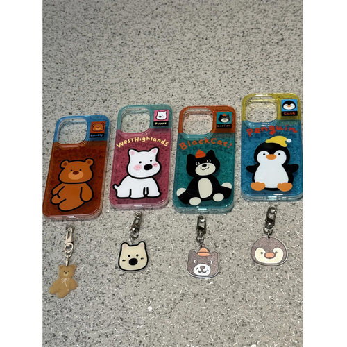 韩系ins风高级感卡通英文标签插画适用苹果16promax新款防摔iPhone15promax网红男女款个性创意全包苹果14/13