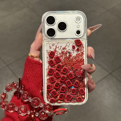 满屏發八方来财流沙壳适用苹果17promax手机壳华为mate70创意pura70红色Reno15新年vivox300趣味小米17pro软