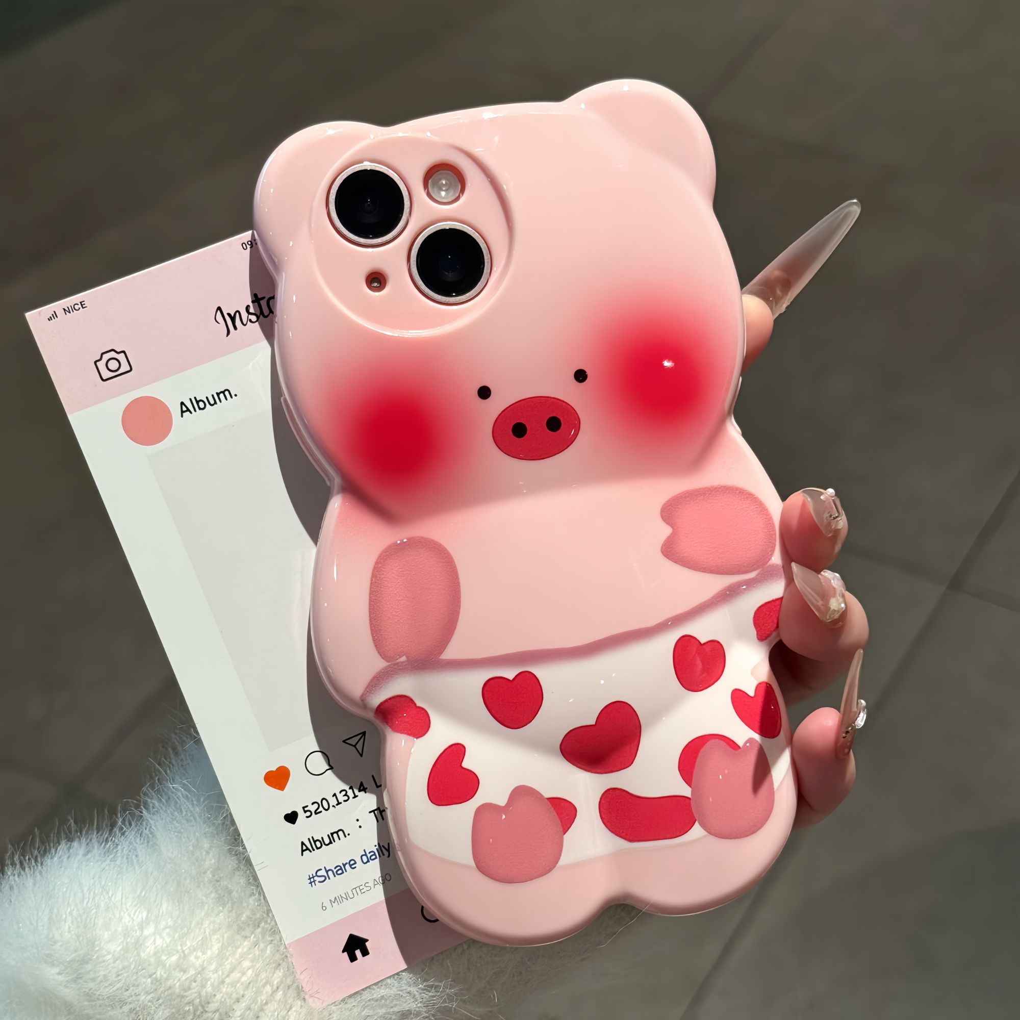 趣味猪猪适用苹果17promax手机壳iphone16pro新款13卡通12日韩可爱11保护套15promax全包防摔15plus小熊软壳