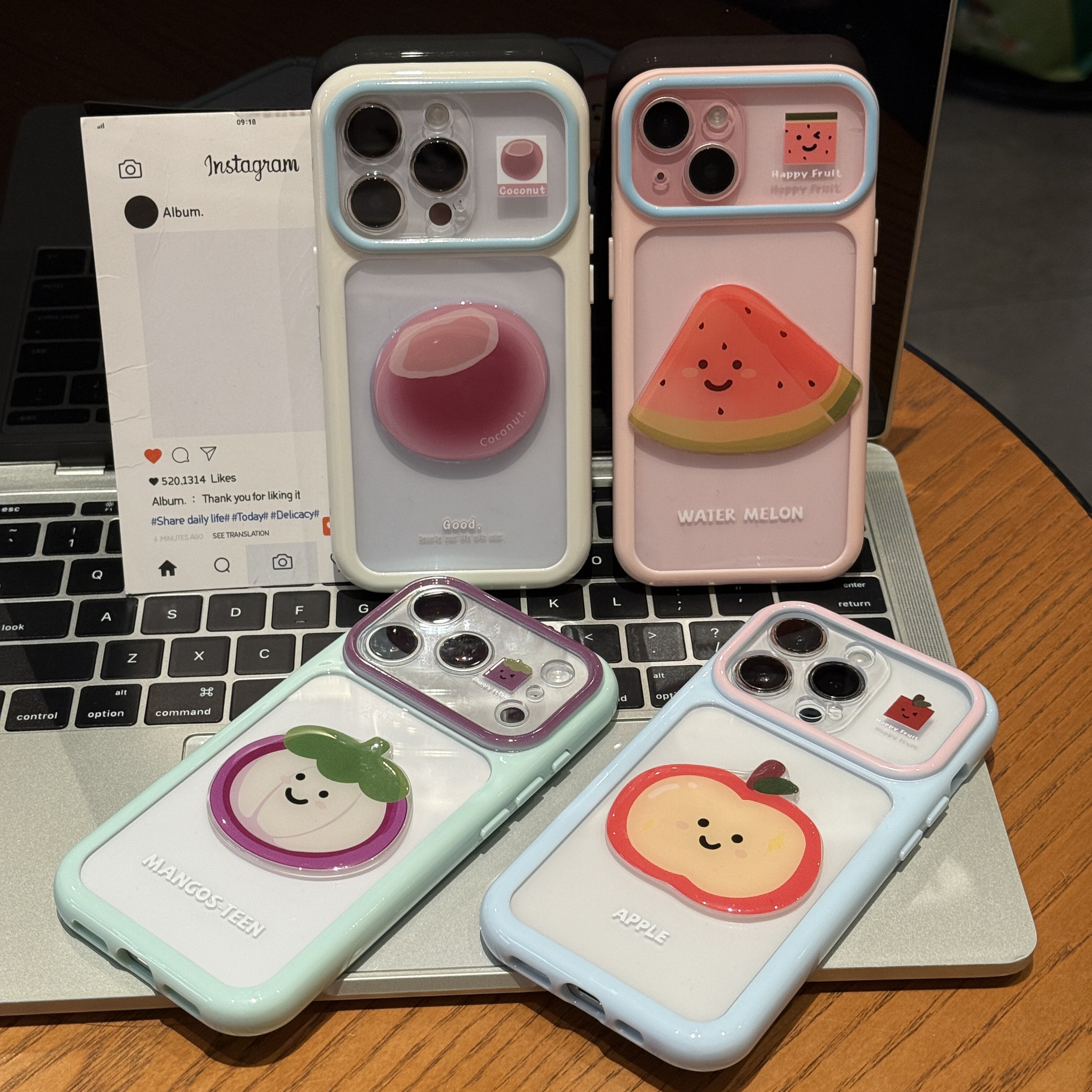 可爱西瓜表情适用苹果17promax立体贴件手机壳iphone16pro新款星空壳vivoS50华为mate80防摔小米17pro手机套