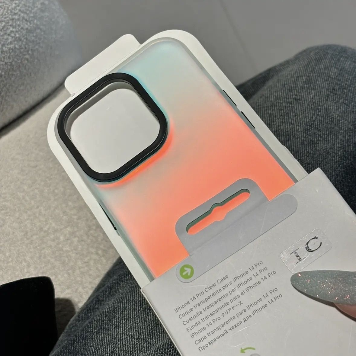 适用iPhone14手机壳镭射16Pro新款15ProMax苹果13Pro渐变色16ProMax高级感12Pro简约个性11Pro网红11ProMax炫