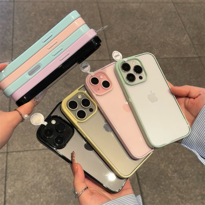 高颜值适用苹果15手机壳iphone16e硅胶防摔16ProMax可爱撞色14plus保护大孔透明薄1312全包抖音同款男女ins风
