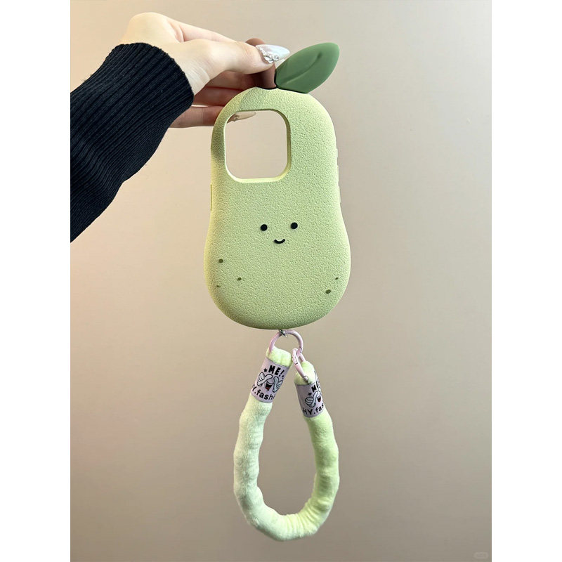 可爱卡通立体表情梨子适用苹果16promax手机壳iphone13新款13挂绳15女15立体16promax防摔14promax硅胶软壳