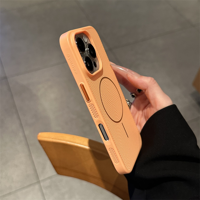 无线充磁吸散热壳适用iPhone15promax手机壳苹果14pro新款小米15纯色16promax华为p70散热12保护套防摔15plus