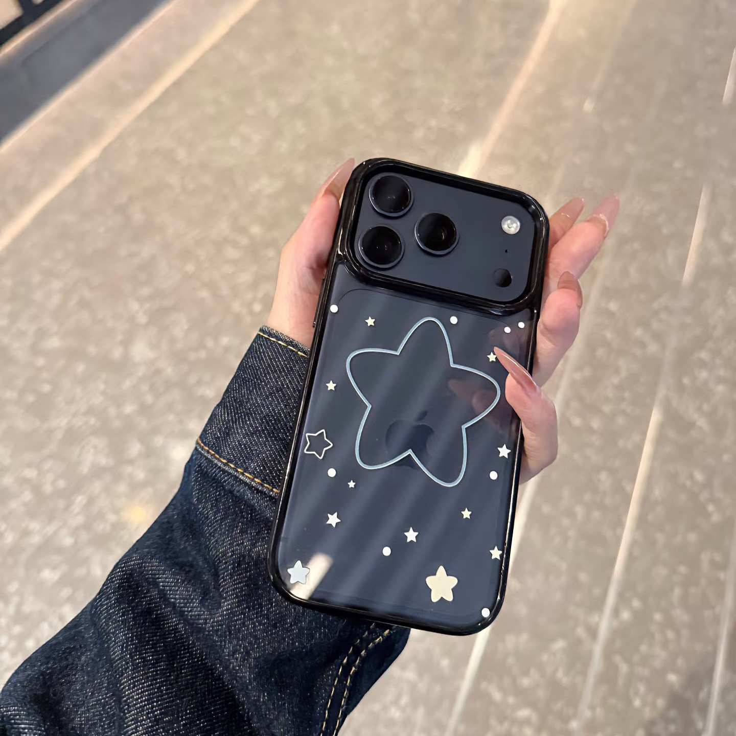 ins星星线条适用苹果16/17promax手机壳iphone15promax可爱14/13新款16e彩色软边亚克力防摔15plus超火17air