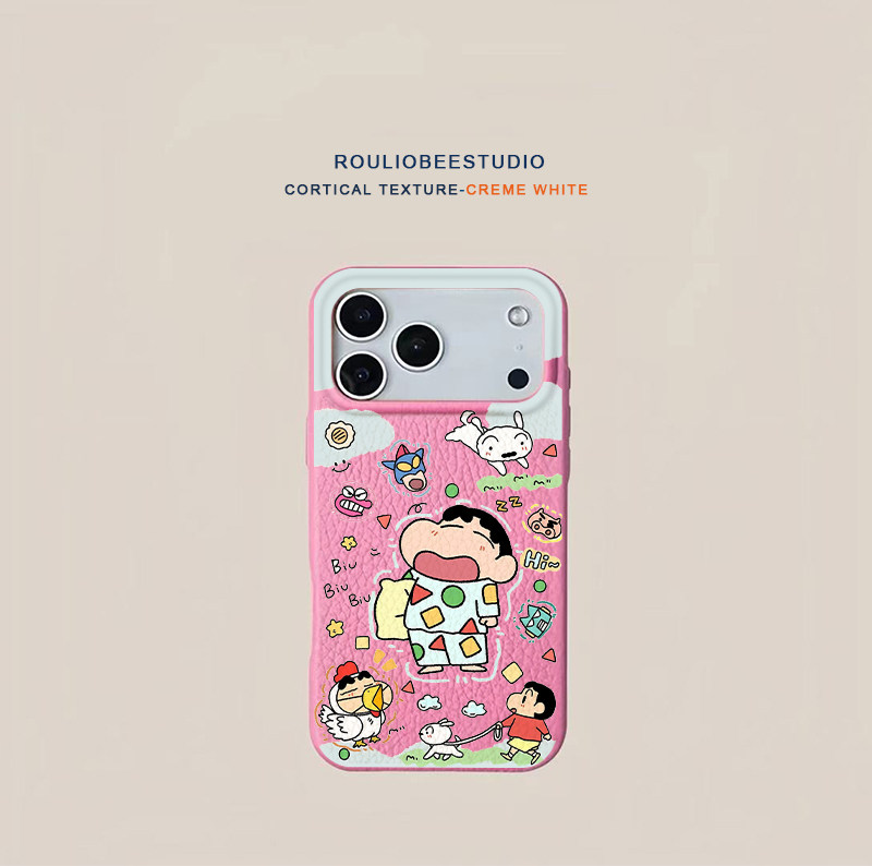 睡衣新之助适用iPhone17promax苹果16pro手机壳华为Mate80新款高颜值皮纹荣耀500多色vivox300小米17Pro软壳