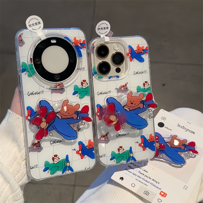go飞行员小狗适用苹果15promax手机壳16pro华为mate60新款pura70大孔白色OPPOReno12/vivos19x100情侣小米14