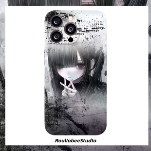 暗黑系女孩适用苹果17promax手机壳16pro华为mate70新款 vivos20x200小米15超火套 pura70菲林硬壳OPPOReno13