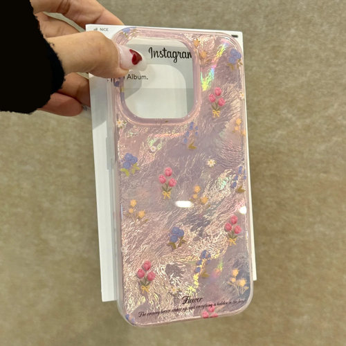 郁金香小碎花适用iPhone16pro苹果16Promax手机壳新款IMD漩涡壳15pro防摔14plus全包13/14高级感12套xr/xsmax