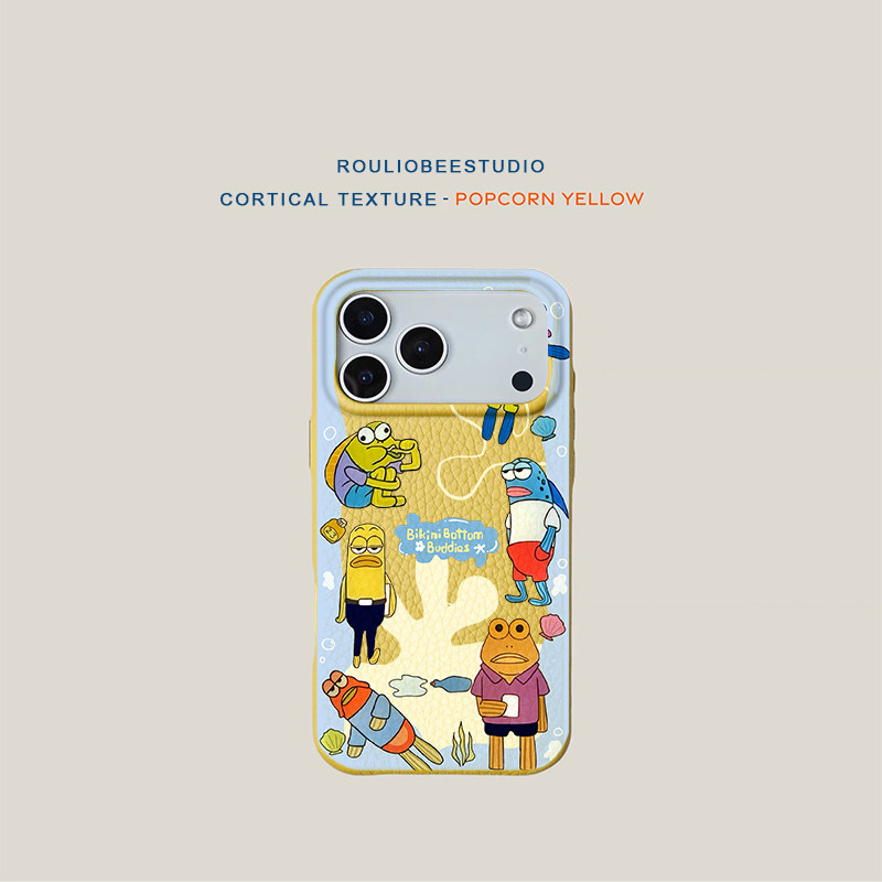 卡通丑人鱼适用iPhone17promax苹果16Pro手机软壳华为Pura70新款高颜值皮纹多色vivox200小米17Promax防摔套