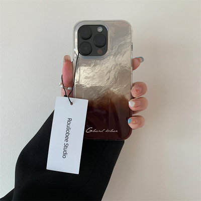 立体咖啡豆折纸纹咖啡晕染适用苹果16promax手机壳iPhone15/14/13IMD漩涡壳华为Pura70荣耀200vivo小米14高级