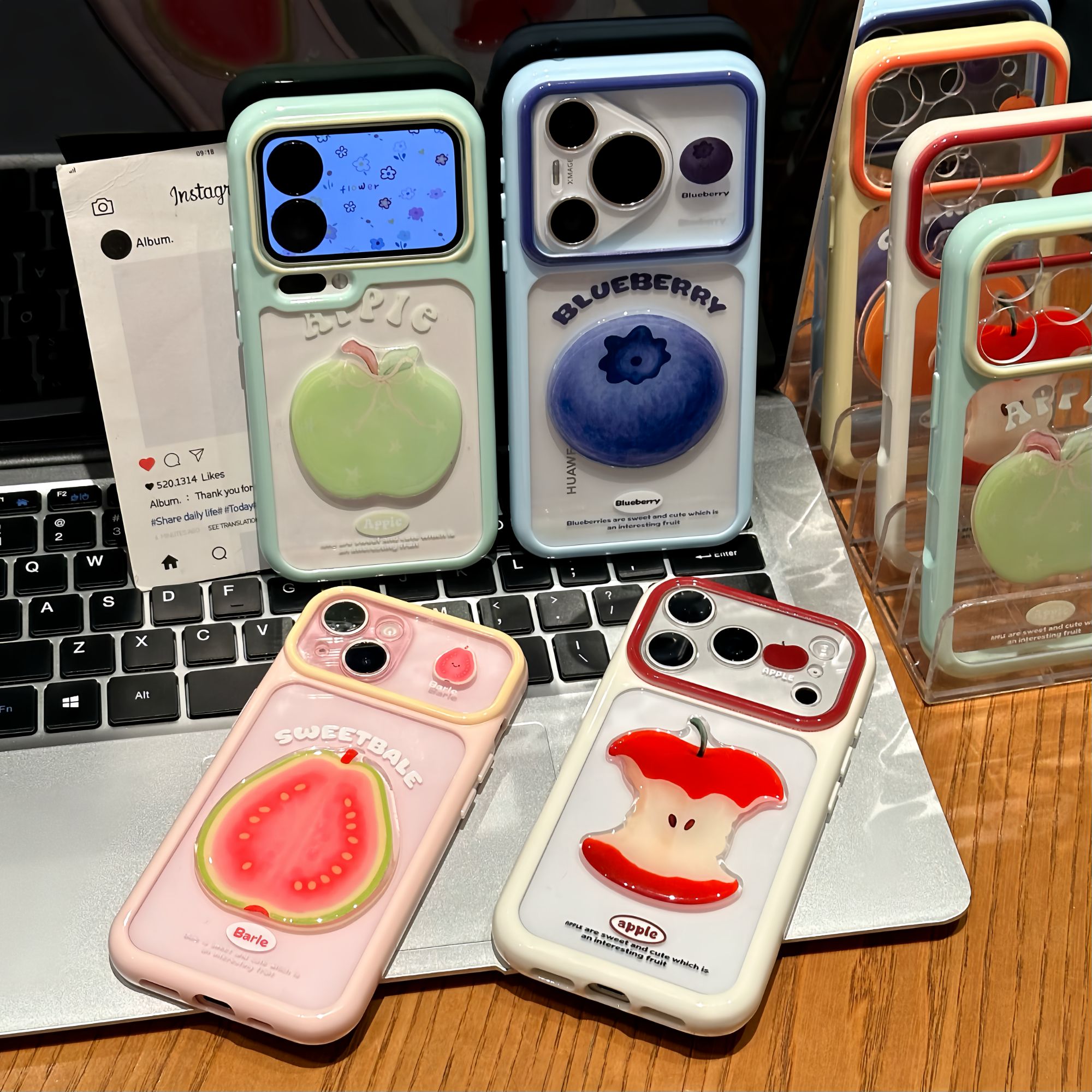 撞色马卡龙蓝莓适用苹果17promax贴件手机壳iphone16pro透明vivoS50新款星空壳华为mate80防摔小米17pro情侣