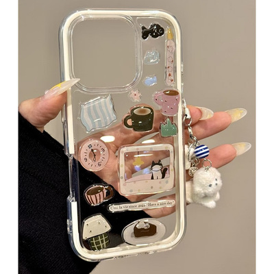 立体滴胶猫咪适用iPhone15Plus手机壳苹果16ProMax新款防摔13/14三合一炫彩情侣款13Pro硅胶保护软壳网红超火
