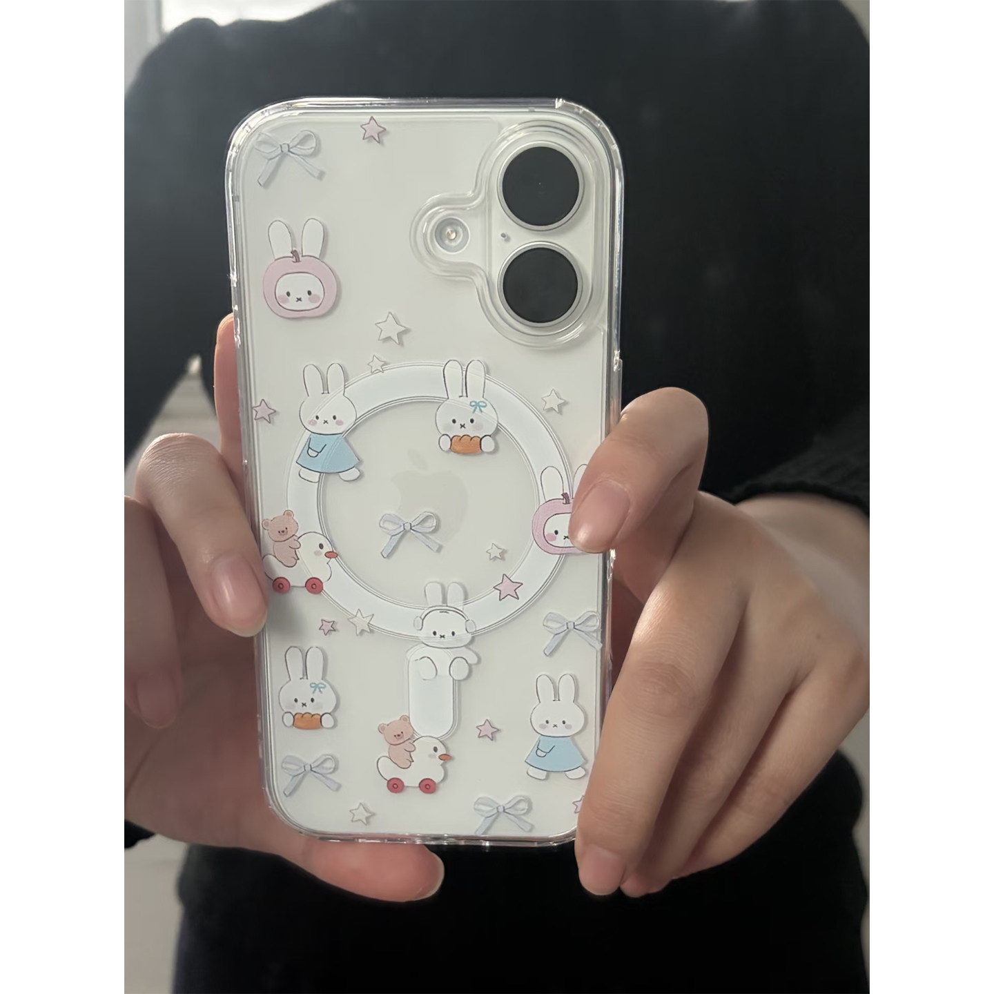 可爱米菲兔适用于苹果17Promax磁吸手机壳iphone16Pro男女款14透明13Pro保护套12mini硅胶软7/8plus防摔17air