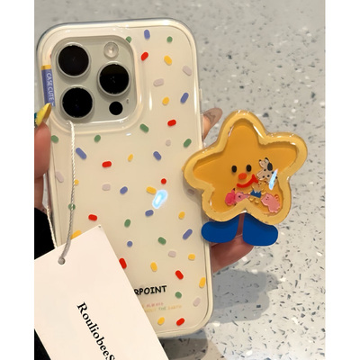 奶呼呼夏日爱心适用苹果iPhone16promax手机壳华为pura70华为mate70pro荣耀200摇摇乐支架vivo新款OPPO小米15