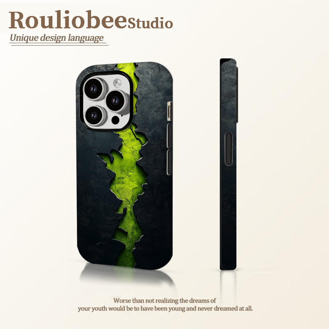绿色岩浆适用苹果15手机壳iPhone16promax卡通华为mate70荣耀vivo个性小米超火菲林二合一防摔套OPPO网红超火