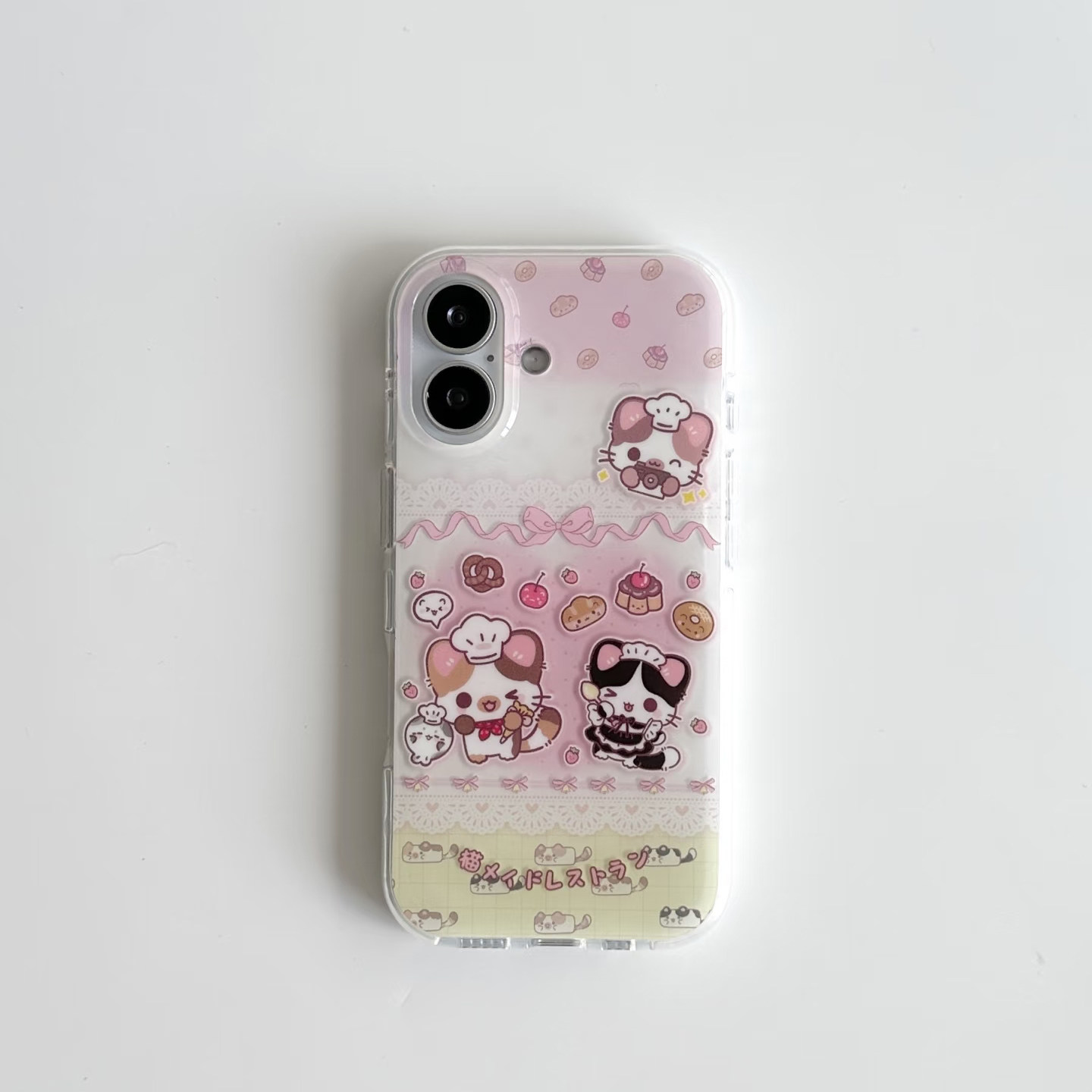 古早两只小猫适用苹果17promax手机壳iphone16Pro新款奶油IMD壳15pro华为mate70荣耀vivox200小米15OPPO防摔