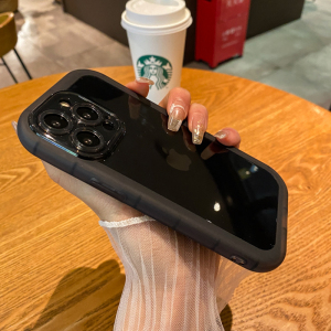 气囊防摔适用苹果14/12pro手机壳透明iPhone15promax极简加厚11镜头全包13高级感xs小众简约新款边框情侣硅胶