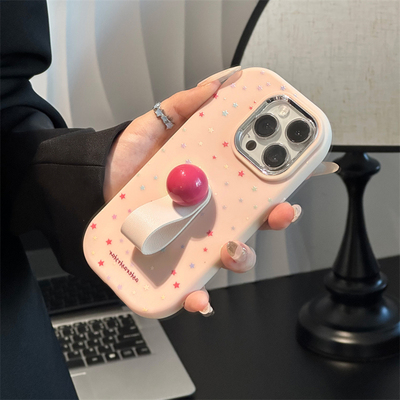 ins小众多巴胺彩色波点指环挂扣适用苹果16/15promax手机壳iPhone14新款保护套防摔支架华为荣耀vivo小米OPPO