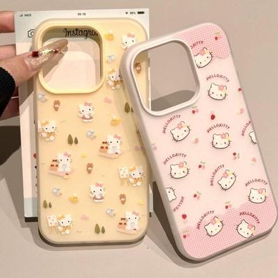 满屏樱桃KT猫适用苹果16/15promax手机壳iphone14pro可爱卡通13软壳12女新款17果冻二合一肤感防摔plus情侣xr