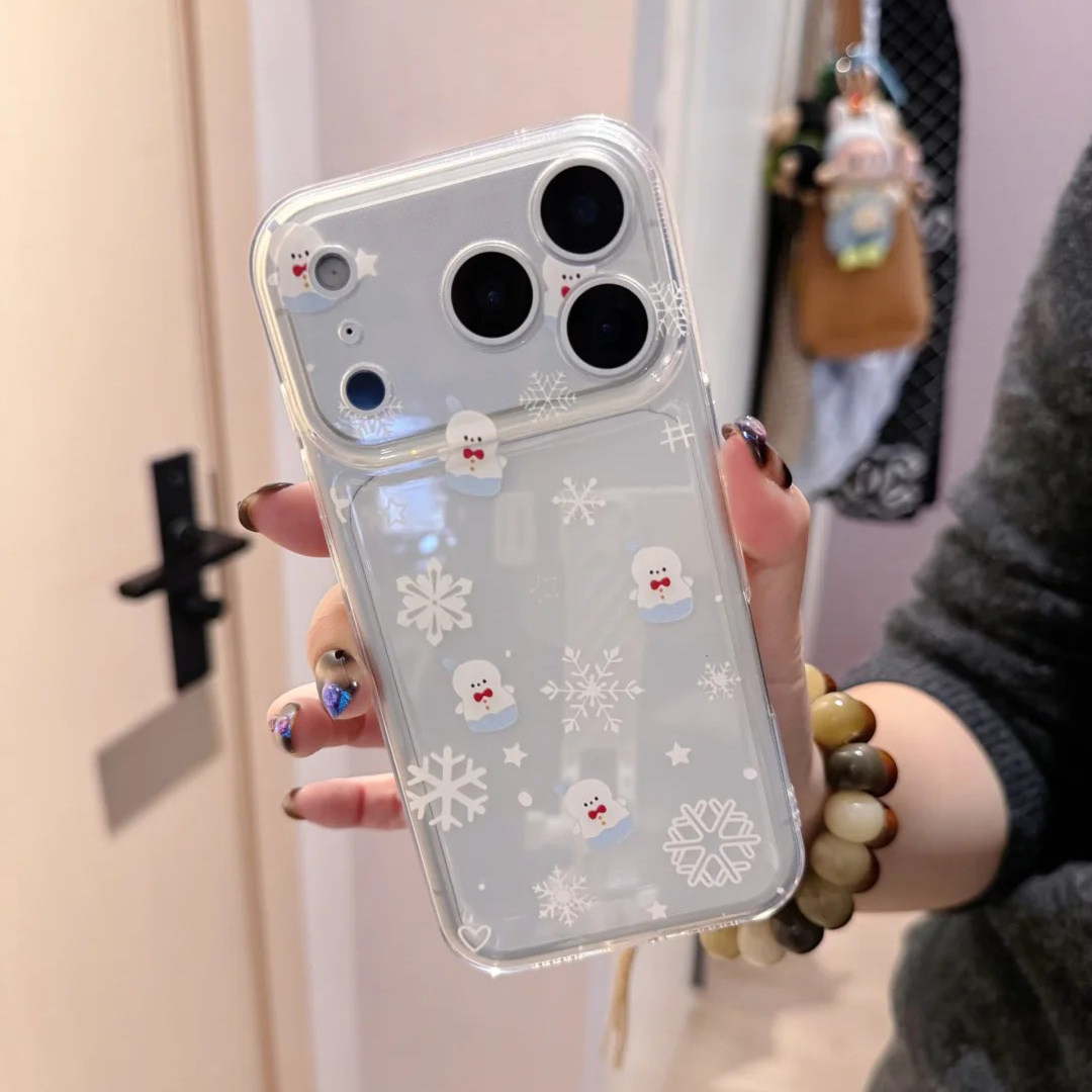 冬日小雪人适用苹果17promax手机壳iPhone16pro太空壳华为Mate70防摔Reno13vivox300小米17pro硅胶荣耀500软