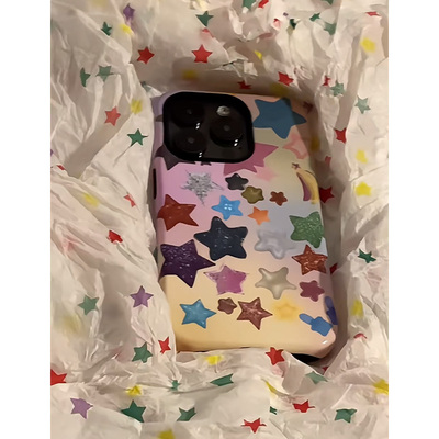 彩虹星星糖果适用苹果15手机壳iPhone16promax卡通华为mate70荣耀vivo个性小米网红超火菲林二合一防摔OPPO套