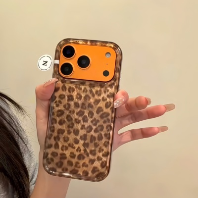 创意ins风豹纹适用苹果17promax手机壳16pro华为mate60新款IMD漩涡壳pura70/OPPOReno12vivos19x100小米15软
