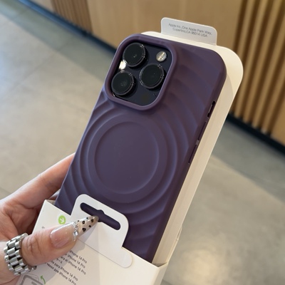韩风ins波漾水波纹磁吸壳适用iPhone16promax新款苹果15pro手机壳14全包13个性简约12女款14promax肤感11防摔