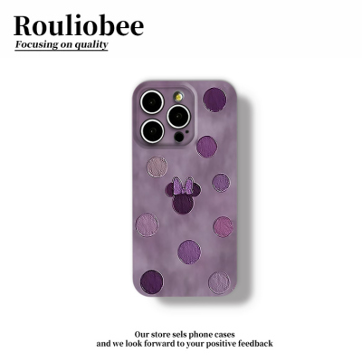 紫色米奇适用苹果15promax手机壳16pro华为mate60新款pura70菲林壳OPPOReno12/vivos19x100网红超火小米14套