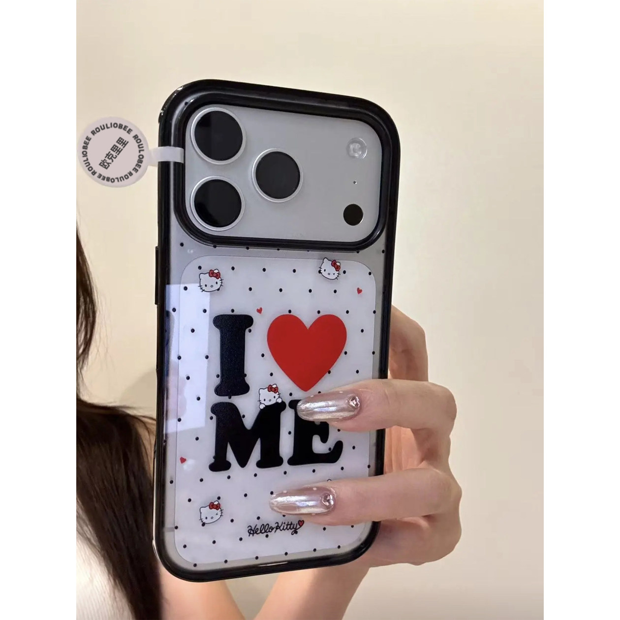 波点Kitty韩系适用苹果16/17promax手机壳iphone15promax可爱13/14软12新款16e彩色软边亚克力防摔plus超火套