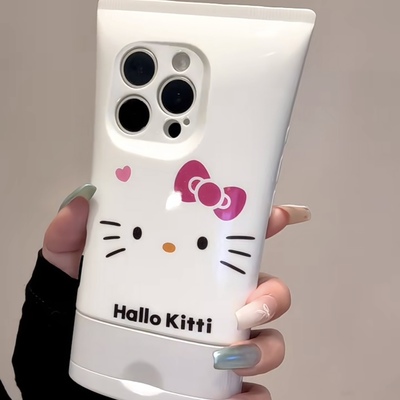 ins风卡通爱心凯蒂猫护手霜洗面奶适用于苹果16pro手机壳iphone15新款防摔14全包硅胶13高颜值11高级感12女款