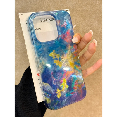 ins风渐变小金鱼适用iPhone16苹果16Promax手机壳新款IMD漩涡壳15pro防摔14plus全包13高级感12软套xr/xsmax
