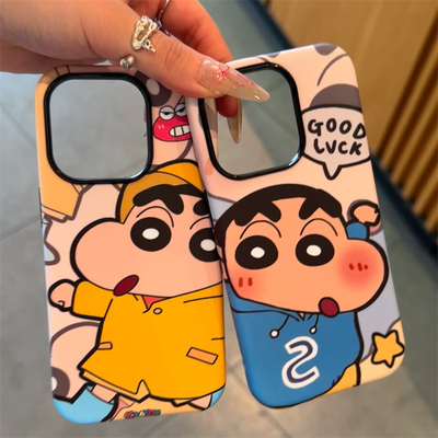 卡通可爱蜡笔小新合集二合一菲林壳适用华为mate70pro防摔手机壳iPhone16苹果15/14/13vivo男女OPPO套红米K80