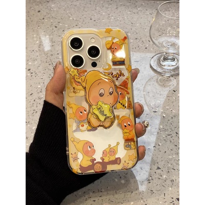 跷跷板星星人适用苹果16手机壳17Promax转转支架vivox200透明OPPOFindX8防摔小米15套华为Mate70Pro荣耀400软