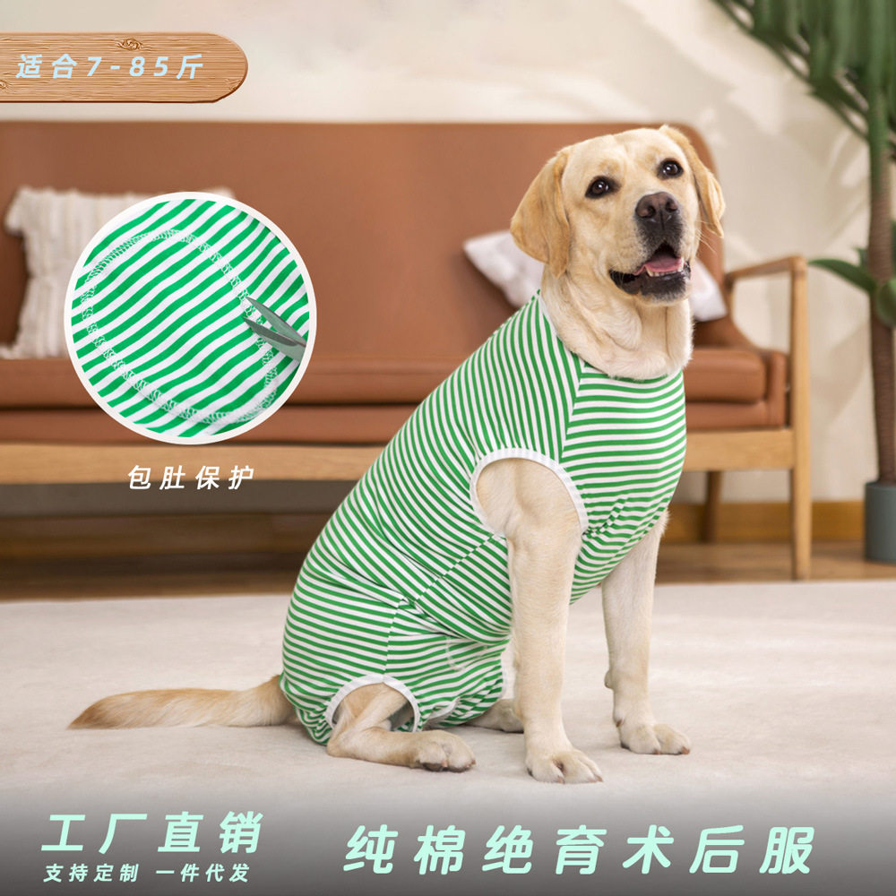 狗狗断奶绝育创伤手术后服跨境拉布拉多中大型犬纯棉宠物衣服
