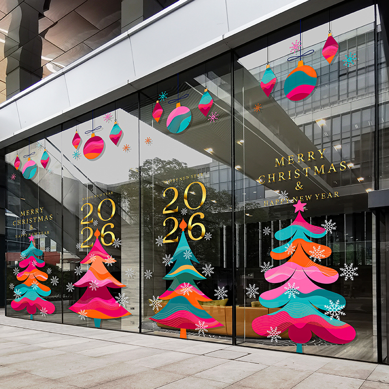 2026圣诞节氛围门套隔断玻璃门贴