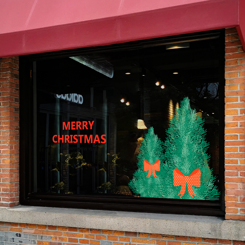 时尚创意圣诞树玻璃贴膜