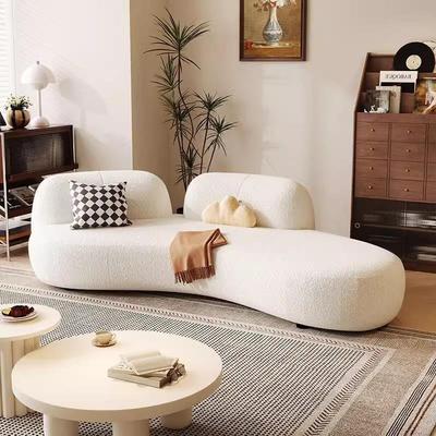 简约创意轻奢奶油风美容院沙发客厅公寓服装店休闲区接待异形弧形