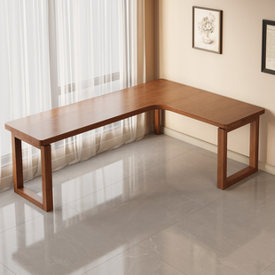 实木转角书桌电脑桌卧室学习桌写字桌l型桌7字型阅读桌双人工作台