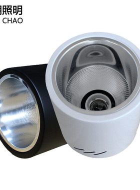 E27螺口明装圆形筒灯4寸6寸老式外壳吸顶led灯吊线吊杆灯泡桶灯